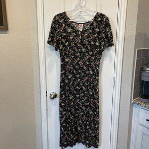 VTG No Boundaries Dress Floral Midi Dress Size 11/12 Cottagecore Y2K 90s Grunge